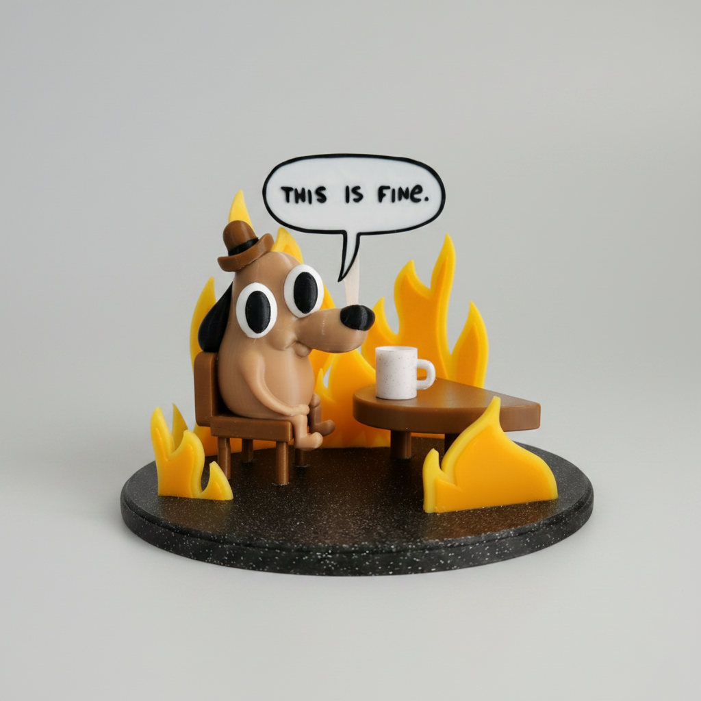 figura Meme "This is Fine"